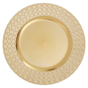 Assiette de Présentation Métallique Personnalisée : Excellent Choix de Vaisselle Robuste en Métal pour la Maison et les Mariages – Assiettes Rondes Dorées - Product Image 1