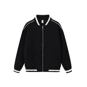 Premium Unisex Full Zip Bomber Jacket Rib Knit Collar Casual Fashion Outerwear Custom Plain Purple Zip Up Bomber Jacket - Product Image 4