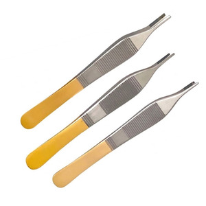 Pinza para tejidos Adson T/C alemana 1x2 con dientes de rata, dientes serrados marrones, instrumento quirúrgico de acero inoxidable - Product Image 4