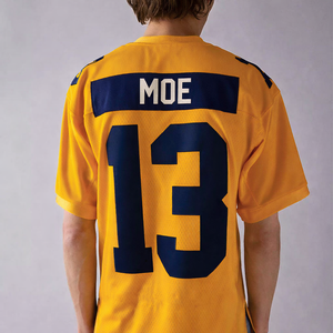 Maillot de football américain surdimensionné en mesh pour homme, manches courtes, col en V, numéro personnalisé, streetwear, tenue d'équipe, haut de sport - Product Image 4