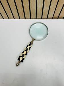 Lupa de 4'' Estilo Vintage con Mango de Resina a Cuadros |   Lente de Lectura e Inspección Portátil - Product Image 6