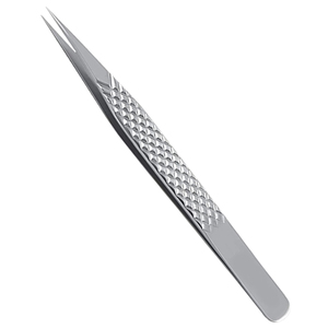 Pinces à épiler professionnelles en acier inoxydable à pointe fine et droite pour extensions de cils, fournitures de beauté pour salons, vente en gros OEM - Product Image 2