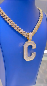 Joyería de Rapero Personalizada de Alta Calidad, Plata 925, Moissanita VVS, Colgante con Inicial de Letra, Estilo Hip Hop - Product Image 2