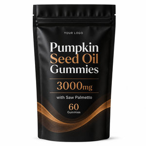 Gomitas de Aceite de Semilla de Calabaza Personalizadas con Marca Privada OEM ODM, 3000mg con Saw Palmetto, 60 Unidades, Suplemento Herbal - Product Image 1