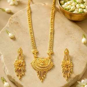 Conjunto de Joyería de Moda al por Mayor, Collares Largos de Novia con Baño de Oro de 14K, 18K y 24K, Diseño Tradicional - Product Image 1
