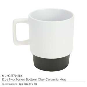 12 oz Ceramic Mugs with Bottom Clay Matte Finish - Product Image 2