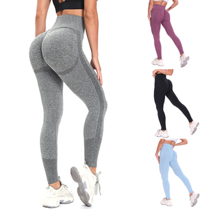 Pantalon de yoga personnalisé pour femme, taille mi-haute, longueur intégrale, effet froncé fessier, contrôle du ventre, collant de sport - Product Image 2