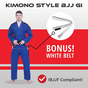 Hombres BJJ Gi logotipo personalizado brasileño Jiu Jitsu Kimono ligero algodón perla tejido tela OEM uniforme de entrenamiento - Product Image 6