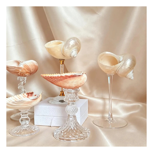Verre à cocktail personnalisé en coquillage, fait main au Vietnam, en coquille de conque, à long pied, transparent, capacité 101-200 ml, pour fournitures de bar - Product Image 5