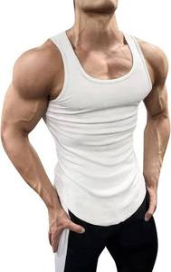 Débardeur de sport décontracté pour homme, col rond, 100 % coton, respirant, sans coutures, couleur unie, options multi-tailles, 120g - Product Image 2