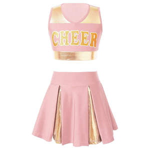 Ensembles d'uniformes de cheerleading sur mesure avec strass, en tissu léger polyester/coton pour adultes - Product Image 1