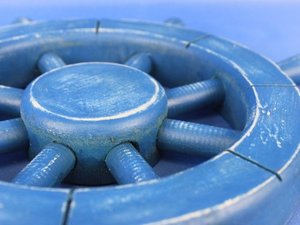 Blue Wooden <b>Ship</b> <b>Wheel</b> Nautical Wall Decor Coastal Marine Steering <b>Wheel</b> Beach House Hanging Decoration - Product Image 3