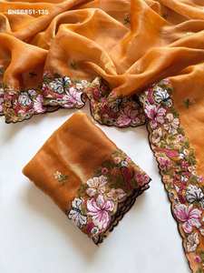 Diseño moderno, aspecto elegante, excelente calidad, Alexa Crush con bordado floral, fabricante de sarees y blusas de Surat. - Product Image 4