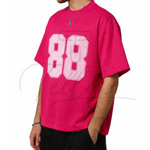 เสื้อยืดตาข่ายโพลีเอสเตอร์คุณภาพสูง 100% สำหรับผู้ชาย สีพื้น เสื้อยืดตาข่ายฤดูร้อน สินค้าอินเทรนด์ เสื้อยืดตาข่ายแบบกำหนดเอง OEM - Product Image 5