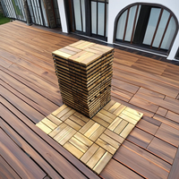 Plancher de terrasse extérieur en acacia de haute qualité, 300x300mm, à double verrouillage, lisse, moderne, imperméable, écologique, certifié FSC