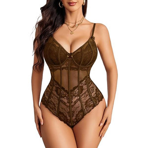 Solid Trader Elegant Design See Through Mesh Skinny <b>Bodysuit</b> For Party Wear Clubwear Clothing Women Body Suit - Product Image 3
