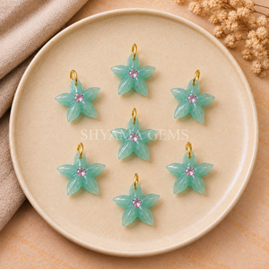 Pendentif en Amazonite sculpté en forme d'étoile de mer de 15 mm pour la fabrication de bijoux, accessoires inspirés de l'océan, artisanat DIY, fournisseur en gros - Product Image 1