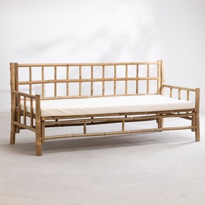 Boho Farmhouse Style <b>Bamboo</b> Patio Benches <b>Sofa</b> Set Wholesale Customize <b>Bamboo</b> Chair Outdoor Furniture for Beach Resort - Product Image 2