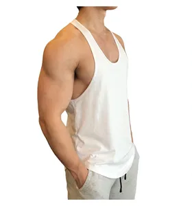เสื้อกล้ามออกกำลังกายผู้ชายปักโลโก้ตามสั่ง ผ้าฝ้าย 100% แห้งเร็ว สำหรับฝึกซ้อมและสวมใส่ลำลอง - Product Image 2