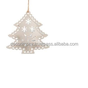 เครื่องประดับโลหะสีเงินตอกรูปต้นไม้พร้อมของขวัญวันคริสต์มาสที่แขวนไม่เหมือนใครอลูมิเนียมตกแต่ง - Product Image 4