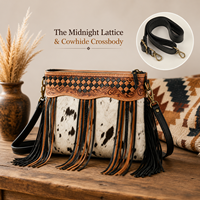 Sac à main bandoulière vintage en cuir de vachette pour femme avec franges |   Sac à main pour femmes de style occidental |   Qualité d'exportation de luxe Inde 2026