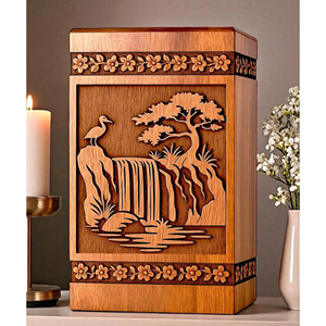 Engraved Wooden Urn Personalized <b>Memorial</b> urn <b>Keepsake</b> by AYAANS - Product Image 4