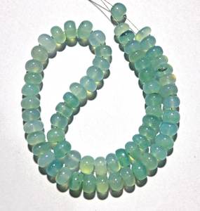 ลูกปัดหินแคลเซโดนีสีน้ำทะเลธรรมชาติทรงกลมเรียบ ร้อยเป็นเส้น สำหรับทำเครื่องประดับ ขายส่ง - Product Image 6