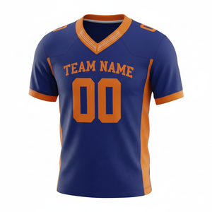 Camiseta de Fútbol Americano Sublimada Personalizada para Adultos, Manga Corta, Transpirable, Opción de Talla Grande, Cuello en V, 100% Poliéster - Product Image 6