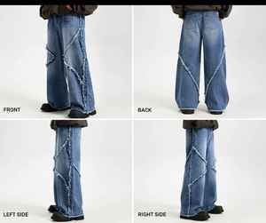 Jean baggy en denim coupe décontractée à jambe large pour femme – Tendance streetwear – Disponible à la vente - Product Image 4