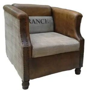 Beautiful Brown Chesterfield Best Quality Leather Canvas Single Seat Sofa for Home Hotel and Restaurant Seating