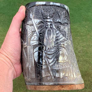 Chope à Bière Personnalisée en Corne de Buffle OX Authentique Cadeau pour les Garçons d'Honneur de Voyage pour Boire au Bar - Product Image 4