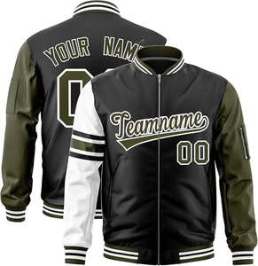 Vestes universitaires pour hommes HOOD CREW, manches en simili cuir, style Letterman, veste de baseball pour garçons, personnalisable, vente en gros - Product Image 1