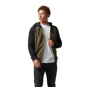 Sudadera con capucha con logotipo bordado personalizado, ropa de calle, sudadera con capucha, algodón, poliéster, forro polar, esencial para deportes, sudaderas con cremallera para hombres