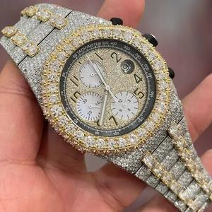Montre mécanique de luxe de haute qualité avec diamants Moissanite VVS pour homme, style Hip Hop luxueux, montre plaquée CVD, tendance et nouvelle - Product Image 3