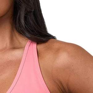 Custom Logo <b>Pink</b> Ruched V Neck Sports Bra Women High Support Padded Gym Athletic Fitness <b>Crop</b> <b>Top</b> Activewear Wholesale - Product Image 5