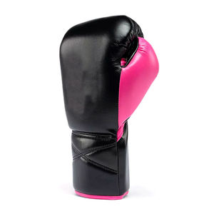 Gants de boxe en cuir PU noir et rose avec fermeture à lacets pour poignet, pour usage unisexe adulte, pour l'entraînement aux arts martiaux - Product Image 5