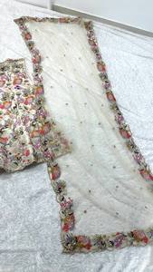 Magnifique Lehenga Dupatta indien de créateur pour femme, en Faux Georgette, avec broderie de sequins, infroissable, idéal pour les fêtes - Product Image 4