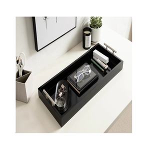 Plateau en bois élégant rectangulaire avec poignée en métal Fabricant en gros - Product Image 3