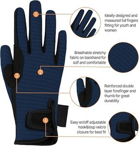 ถุงมือขี่ม้าหนังระบายอากาศได้ ถุงมือขี่ม้าแบบยืดหยุ่น - Product Image 2