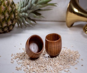 Vaso de Sake Redondo Personalizado Japonés Hecho a Mano con Madera de Haya Natural - Product Image 4