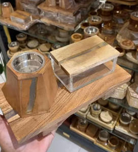 Wholesale Wooden Bakhoor <b>burner</b> Customized Wooden <b>Incense</b> Box Creative Pyramid Hookah Charcoal <b>Holder</b> - Product Image 3