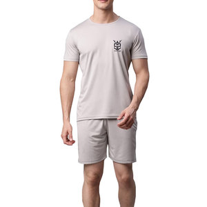 Conjunto de Pantalones Cortos y Camiseta para Hombre, de Algodón Transpirable de Primera Calidad, Color Sólido, Material de Primera Calidad, Venta al Por Mayor - Product Image 1