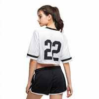 CROPPED FIT BOXY / Individuell Bedrucktes Damen Baseball Crop Top aus Leistungsstarkem Mesh-Gewebe für Teamkleidung