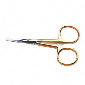 Ciseaux à cuticules professionnels de haute qualité avec lame argentée et manche doré, outil de manucure et de soin des ongles, logo personnalisé - Product Image 2