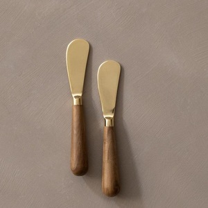 <b>Wooden</b> Handle Stainless Steel Butter Cutter Cheese Slicer Knives Dessert Toast Breakfast Utensil Jam Spreaders Cream Tools - Product Image 3
