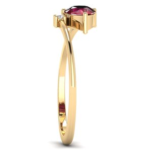 Anillo de Plata de Ley 925 con Moissanita de Corte Pera de 0.75 Quilates y Gema de Rubí, Precio de Fábrica REYES, Anillos de Regalo - Product Image 3