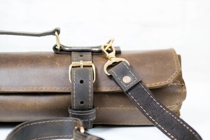 Rouleau de couteau en cuir personnalisé gratuit pour 3-14 couteaux cadeau pour le cuisinier sac de qualité supérieure cadeau gourmand LKR-0099 - Product Image 2