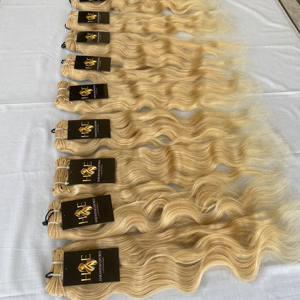 Extensiones de Cabello ruso, Color rubio, 613 mechones, cutícula, pelo de visón Alineación - Product Image 1