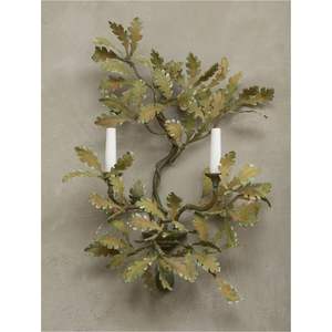 Applique murale en métal feuille de chêne bronze antique, chandelier vintage en fer forgé à 2 lumières pour la décoration de maisons et hôtels de luxe - Product Image 3