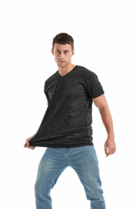 Men's Slim <b>Fit</b> Cotton Jersey <b>V</b>-Neck Short Sleeve Solid Soft Breathable 200g Comfortable Casual T-Shirts - Product Image 6